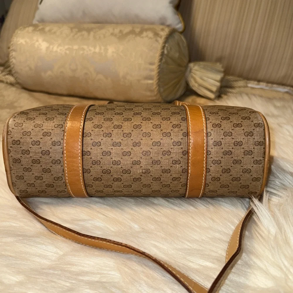 Gucci Micro GG Monogram Vintage Brown Leather Designer Handbag - Picture 5 of 17